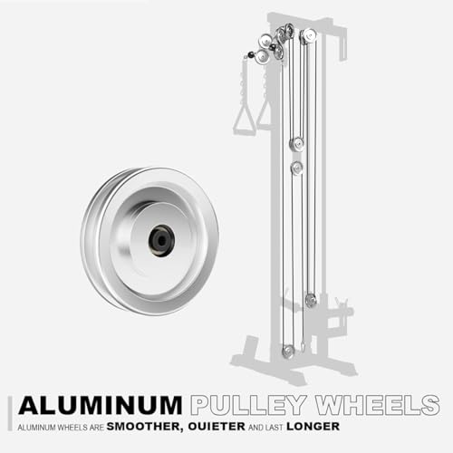Wall Mount Cable Station, Cable Crossover Machine with Dual Pulley System and 19/27 Adjustable Positions for Home Gym Fitness Equipment - view 2