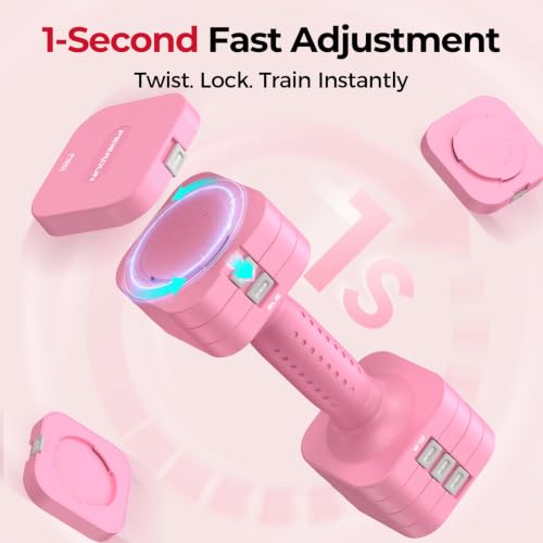 DB3 5-in-1 Adjustable Dumbbell Set, 6LB/10LB Pair Adjustable Weights for Women at Home, Dual Locking Stable Hand Weights with TPU Soft Handle, Home Gym, Rehab, Pilates, Yoga, Strength Training - view 3
