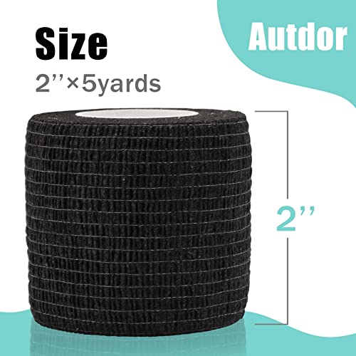 Tattoo Grip Cover Wrap - 24Pcs 2" x 5 Yards Disposable Cohesive Tattoo Grip Tape Wrap Black Elastic Bandage Rolls Self-Adherent Tape for Tattoo Machine Grip Tube, Sports Tape - view 2
