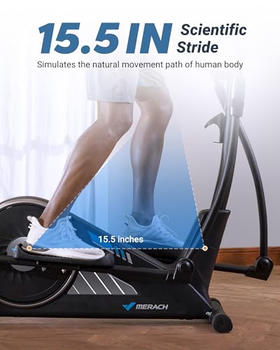 Elliptical Exercise Machine for Home Use, Elliptical Machine with Hyper-Quiet Magnetic Drive System, 16-Level Resistance Adjustment, 15.5IN Stride, 350LBS Loading Capacity, App - view 4