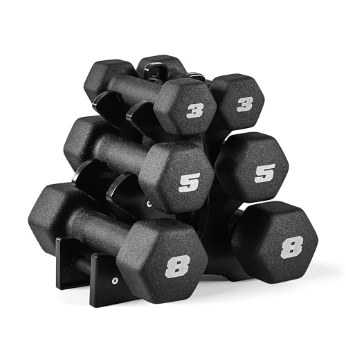 Neoprene Dumbbell Pairs & Sets, Non-Slip Grip, Hex Design