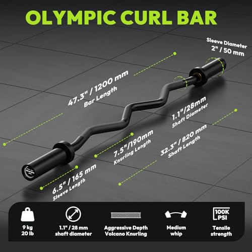 Olympic EZ Curl Bar, 47” and 74" Options, 500-700 LB Capacity - view 2