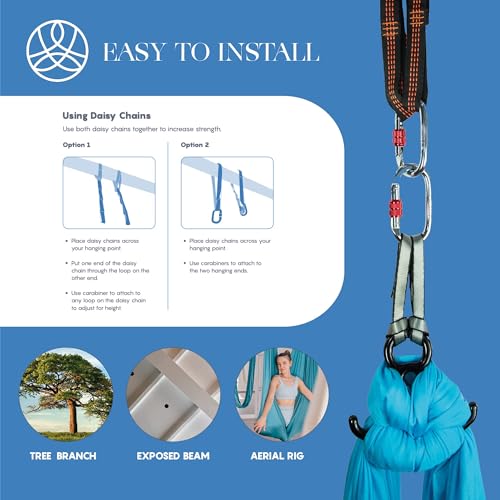Aerial Silks Starter Kit, 9 Yards, Aerial Yoga Hammock, Hardware - view 5