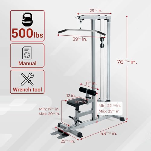LAT Pull Down Machines, LAT Row Cable Machine, LAT Tower with Additional Pulley Cable, High & Low Pulley Stations - view 5