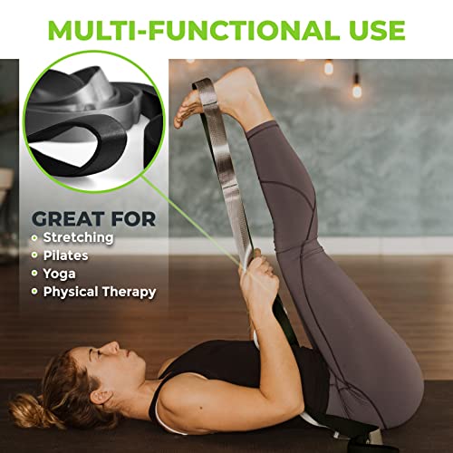 Physical Therapy Yoga Stretch Strap with 12 Loops, 1.5 Inch Wide, 8 Ft Long - view 3