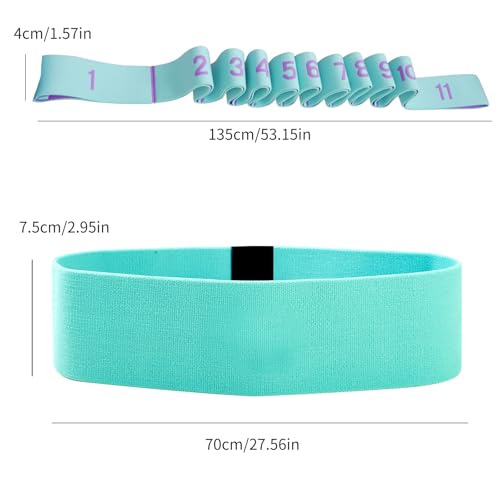 Glute Bands and 11-Loop Stretch Band Set, Fabric Booty Band for Glute Activation, Adjustable Stretching Strap for Yoga, Pilates, Dance, Ballet, Flexibility, Leg Workouts & Home Exercise - view 5