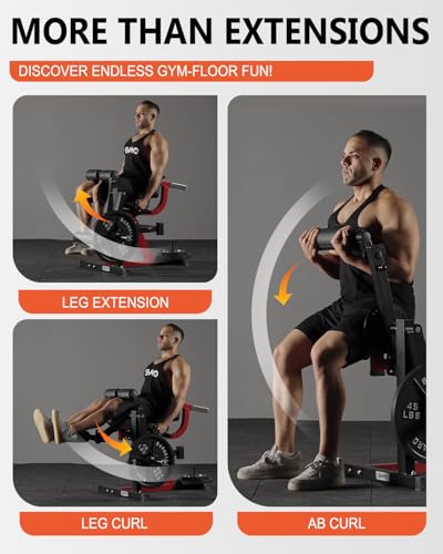 Leg Extension and Curl Machine, Lower Body Special Leg Machine, Adjustable Leg Exercise Bench with Plate Loaded, Leg Rotary Extension for Thigh, Home Gym Weight Machine - view 5