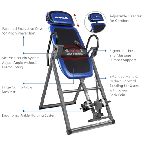 ITM4800 Advanced Heat and Massage Inversion Table,Black/ Blue / Gray - view 2