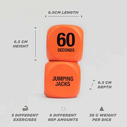Exercise Dice - Workout Dice Game for Cardio, HIIT Training and Exercise Classes - Training Includes Push Ups, Squats, Jumping Jacks, Crunches & Wildcard - Home and Gym - view 4