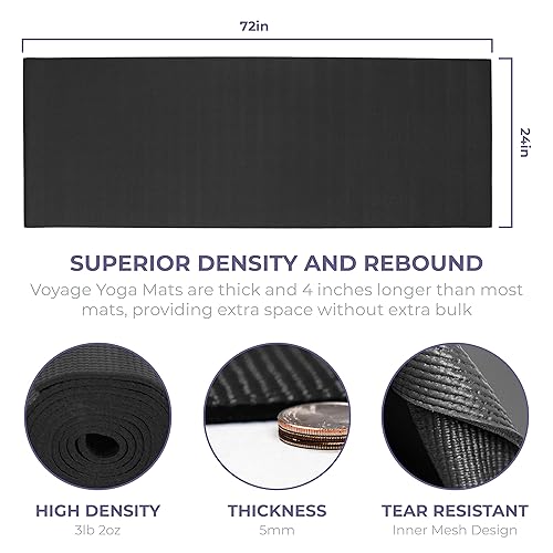Voyage 5mm Studio Yoga Mats, 4 Pack, 72x24in - view 6