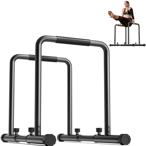 Adjustable Dip Bar- 1100LBS Dip Station Portable Functional Fitness
