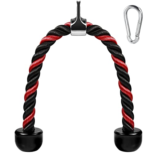 Tricep Rope Cable Attachment for Gym, 27 & 36 Inch, Non-Slip Grip