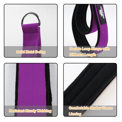 Thick Long Pilates Straps Double Loop D-Ring Non-Slip for Reformer - view 4