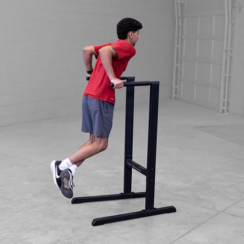 (GDIP59B) Dip Station - Heavy-Duty Steel Dip Bars with Slip-Proof Grips - Adjustable & Stable Pull-Up Stand for Strength Training - Powder Coated Fitness Equipment, Black - view 5