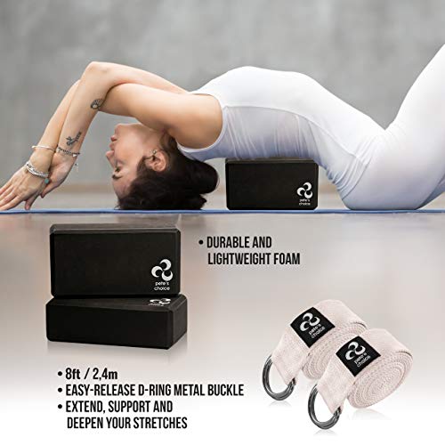 Stretching Straps and Yoga Blocks - Yoga Beginner Kit for Pilates & Gym - view 5