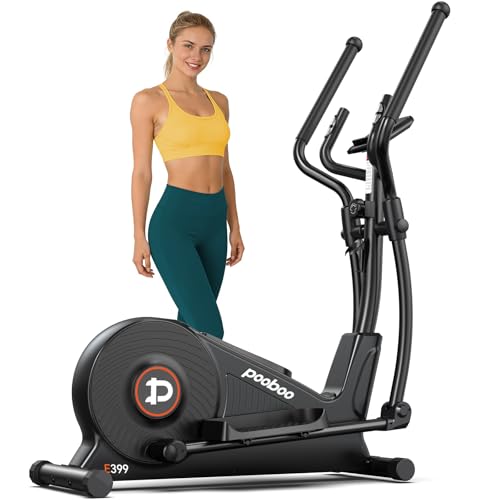 Elliptical Exercise Machine with 16-Level Resistance&Quiet Magnetic Driving System, Elliptical Machine for Home with LCD Monitor,15-17IN Stride,350LB Capacity