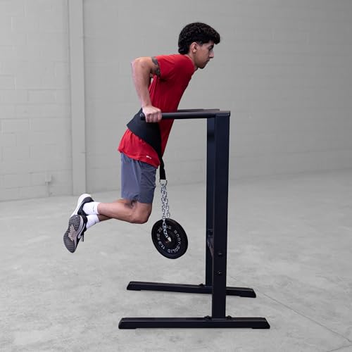 (GDIP59B) Dip Station - Heavy-Duty Steel Dip Bars with Slip-Proof Grips - Adjustable & Stable Pull-Up Stand for Strength Training - Powder Coated Fitness Equipment, Black - view 6