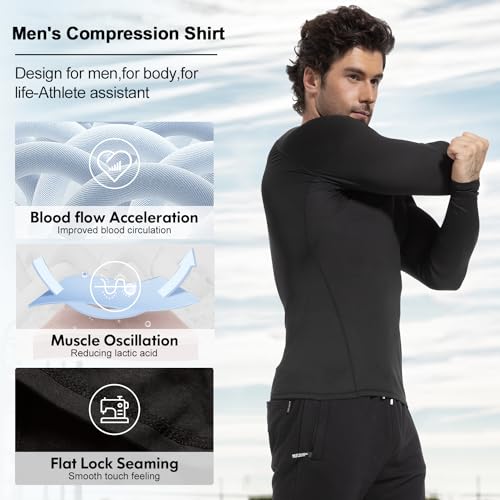 4 Pack Men's Compression Shirts Long Short Sleeve Rash Guard Workout Top - view 2