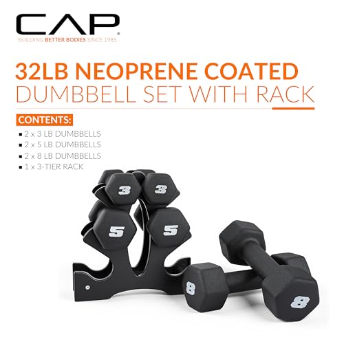 Neoprene Dumbbell Pairs & Sets, Non-Slip Grip, Hex Design - view 2