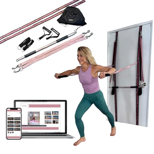 Pilates Suspension Training System - Premium Resistance Training Kit - At-Home Pilates for Strength & Flexibility - Resistance Bands Set for Home Gym, Travel, and Outdoors