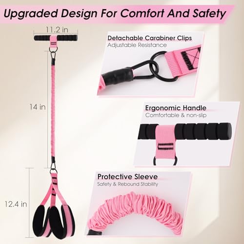 Multifunction Pedal Resistance Band with Handle Set,Pink - view 4