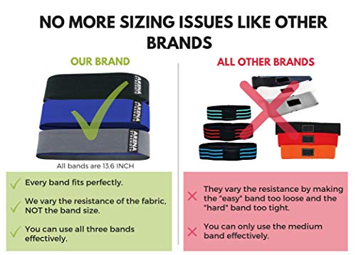 Fabric Booty Bands - Fabric Exercise Bands for Legs and Butt | Fabric Resistance Bands | Hip Resistance Bands with Workout Guide and Carry Case - view 2