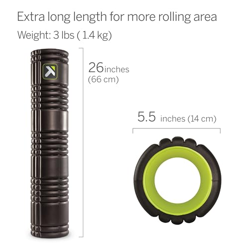 Grid 2.0 Foam Roller for Deep Tissue Massage and Muscle Recovery, 26 Inch Multi-Density EVA with Hollow Core, Supports 500 Pounds, Black - view 3