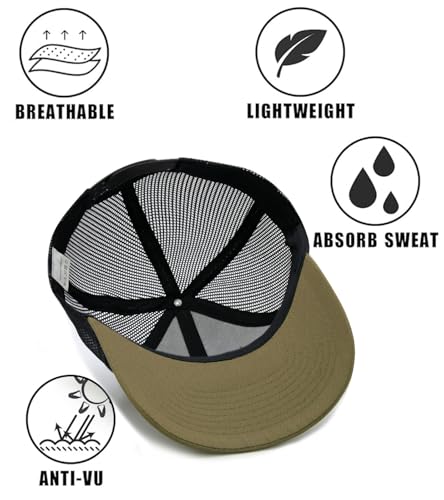 2-Pack Breathable Mesh Snapback Trucker Hats, Adjustable Baseball Caps for Men Women, Cotton-Poly Twill Outdoor - view 4