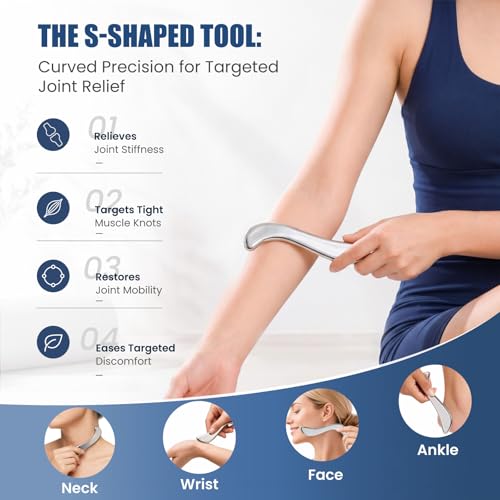 Muscle Scraper Tools, Stainless Steel Guasha Tool for Body, Scraping Tool Physical Therapy, Myofascial Release Tool, Massage Tools for Deep Tissue - view 2