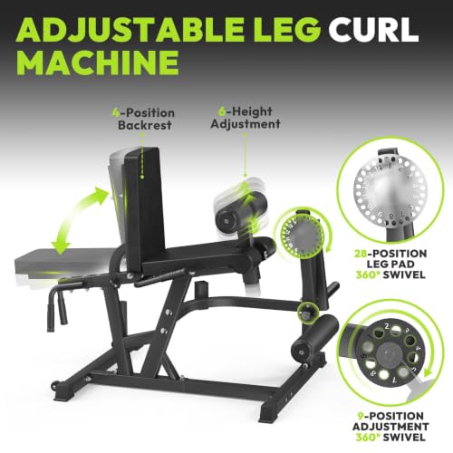 Leg Extension and Curl Machine, 1000 LB Adjustable Weight Bench - view 4