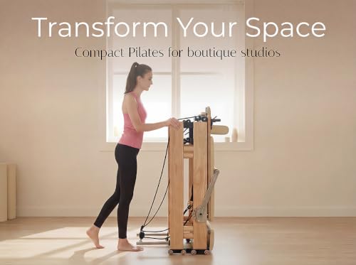 Pilates Reformer Machine, Wood Foldable Pilates Machine Equipment for Home Workout - view 5