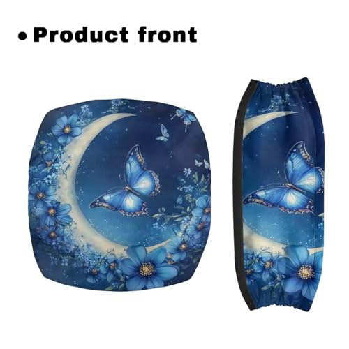 Blue Butterfly Moon Flower Walker Accessories Rollator Walker Seat and Backrest Covers Soft Dust Cover for Seniors in Assisted Living 2 Piece - view 2