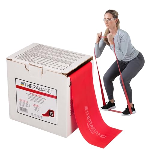 Resistance Band, 50-Yard Roll, Latex Elastic Band for Exercise, Stretching, Physical Therapy, Yoga, Pilates, Home Workouts, Cut-to-Length, Color-Coded Levels