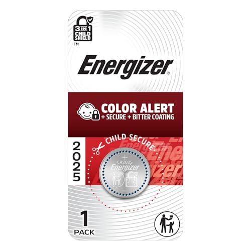2025 Batteries (1 Pack), Lithium Coin Batteries, Child Resistant
