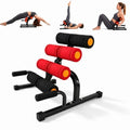 Mini Inversion Table with Rollers for Back Pain Relief Easy to Assemble Back Extension Machine with 297LBS Weight Capacity Spinal Decompression Table for Home Gym Red
