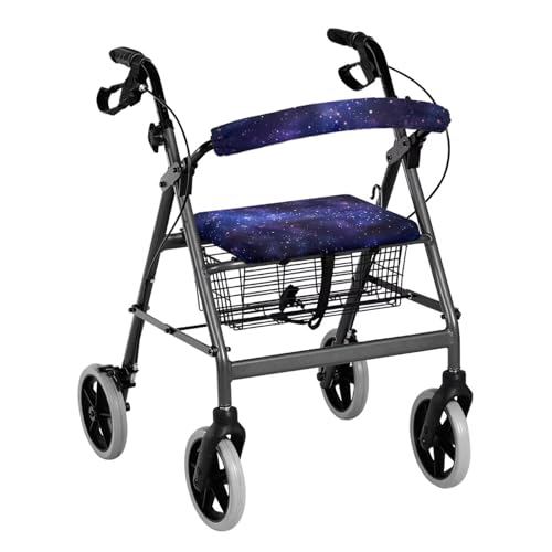 Galaxy Walker Seat Cover for Ladies Rollator Walker Accessories Universal Rollator Walker Seat and Backrest Covers Cute Walkers for Seniors with Seat Gift Covers Purple