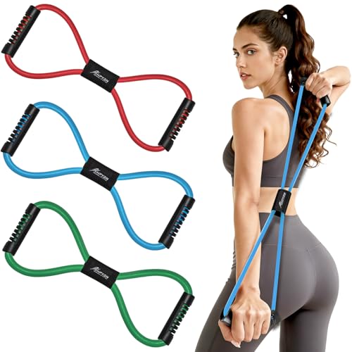 Resistance Bands, Figure 8 Exercise Bands for Women Men, 8 Shaped Resistance Bands for Arms, Chest Expander, Yoga Gym Fitness Pulling Rope 8 Word Elastic for Exercise Muscle Training Tubing