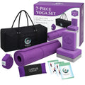 Nolava Yoga Mat with Bag – 72 x 24 inch, 1/4 inch Thick Non-Slip Mat – Includes Slap Band, Black Zippered Carry Tote with Mat Sleeve & Inner Pocket – For Yoga, Pilates, Home or Studio.