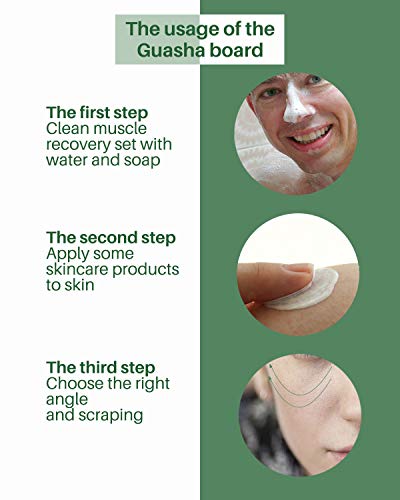 4 Pcs Gua Sha Massage Tools for Face and Body, Light Green - view 7