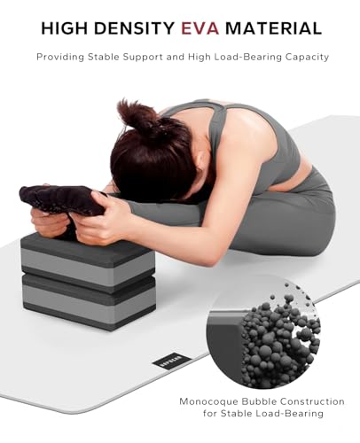 Yoga Blocks 2 Pack - 9x6x3in High-Density EVA Foam with Non-Slip Textured Surface, Supportive for Deep Stretching & Lightweight - Ideal for Yoga, Pilates, Stretching Exercises - view 4