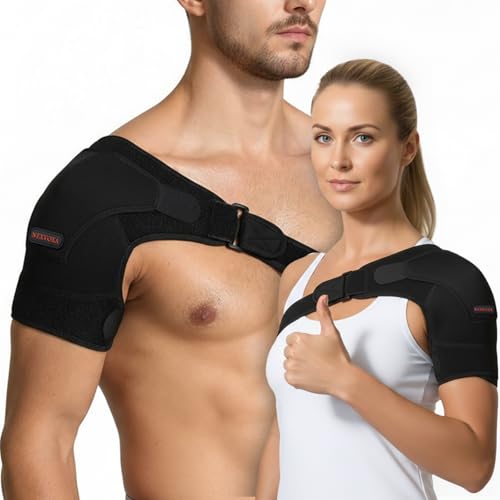1 PC Shoulder Brace for Men and Women for Pain Relief - Shoulder Support & Compression Sleeve for Torn Rotator Cuff, AC Joint, Dislocation - Adjustable Design (Size S, 1)
