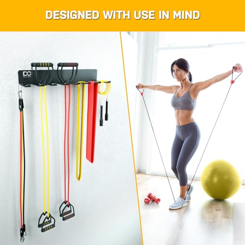 Gym Equipment Storage Rack - Multi Purpose Gym Equipment Wall Rack Hanger for Pro Home Gym Storage for Exercise Bands, Barbell Bar, Jump Ropes, Chains, Lifting Belts (17" - Hooks) - view 4