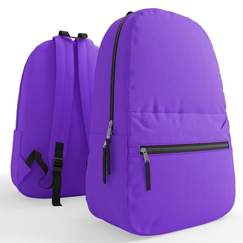 10 Pack Bulk Backpacks, Wholesale 17-Inch Lightweight Bookbags for Kids, Adults, School, Classroom, Travel, Gym Supplies with 1 Large, 1 Small Pocket, Perfect for Events, Corporate Bundles, Mix - view 7