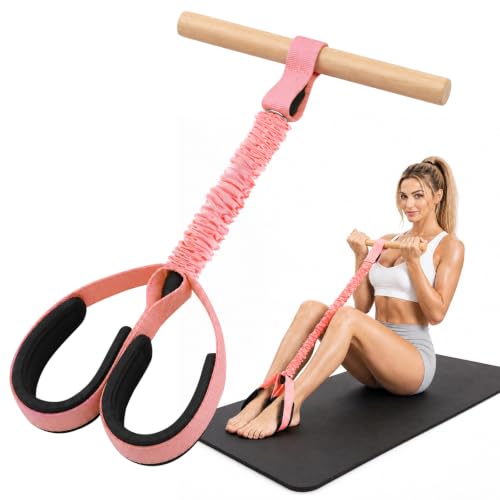 Foot Pedal Resistance Band with Wooden Handles