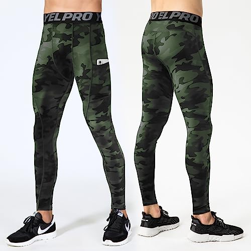 Mens Compression Pants Athletic Leggings with Pockets Running Baselayer Tights Cycling Workout Pants 1-3 Pack - view 2