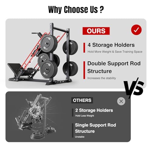 Leg Press Hack Squat Machine Combo for Home Gym, Upgraded Leg Press - view 4