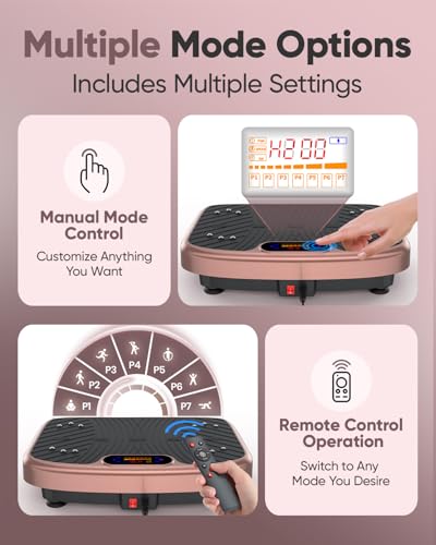 Vibration Plate Exercise Machine Vibration for Lymphatic Drainage Fitness Equipment for Strength Toning Premium Home Workout Equipment with 1-200 Speed Settings for Fitness (Gold) - view 4