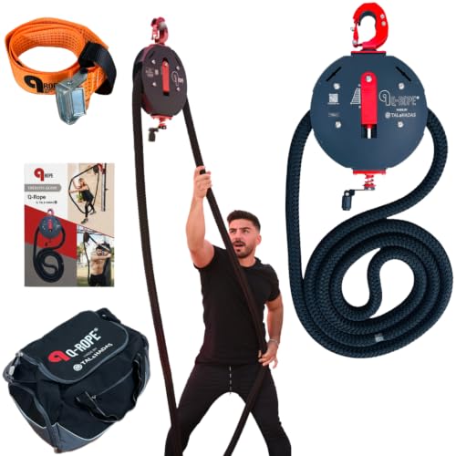 Patented Endless Rope Trainer Machine - Portable Home Gym Workout Equipment for Full Body Strength, Cardio & Conditioning | 132 lb Adjustable Resistance, Infinity Rope Pulley System