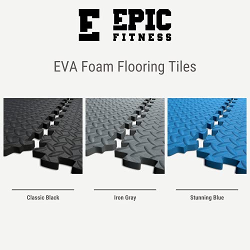 Home Gym Flooring Tiles - Interlocking Floor Mats for Exercise Equipment, Weight Training, Martial Arts - Non-Slip, Noise-Dampening EVA Foam Squares - 6-Pack 24x24x0.5-Inch Pads - view 4