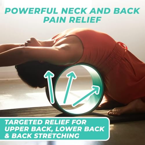 Yoga Back Roller - Yoga Wheel for Stretching and Back Pain Relief - Back Stretcher - Foam Roller - Balance Accessory for Stretching - Thick Padding for Comfort - Improve Flexibility - view 2